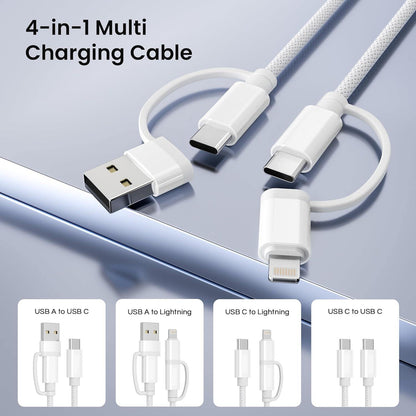 For iPhone 17 16 Pro 4 in 1 USB C Charger Cable