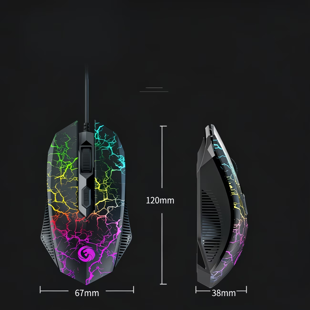 Ergonomic design, black with multi-color lighting, suitable for esports and business use