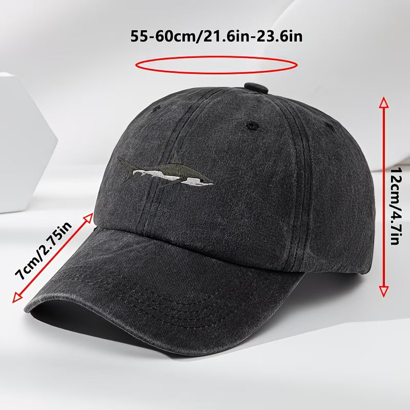 High-quality shark embroidered baseball cap