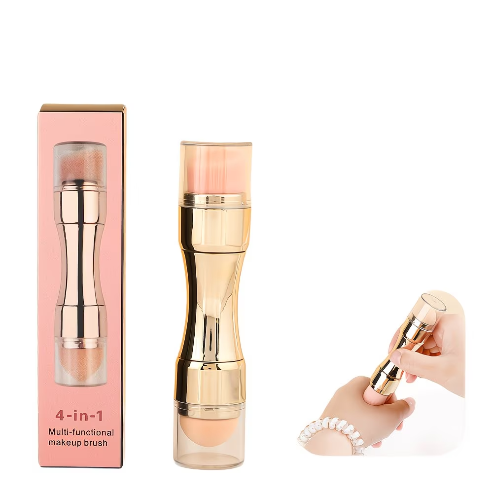 4-in-1 double-sided multifunctional makeup brush with 4 brush heads