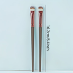 2 packs of brown makeup brushes with soft nylon bristles, suitable for all skin types