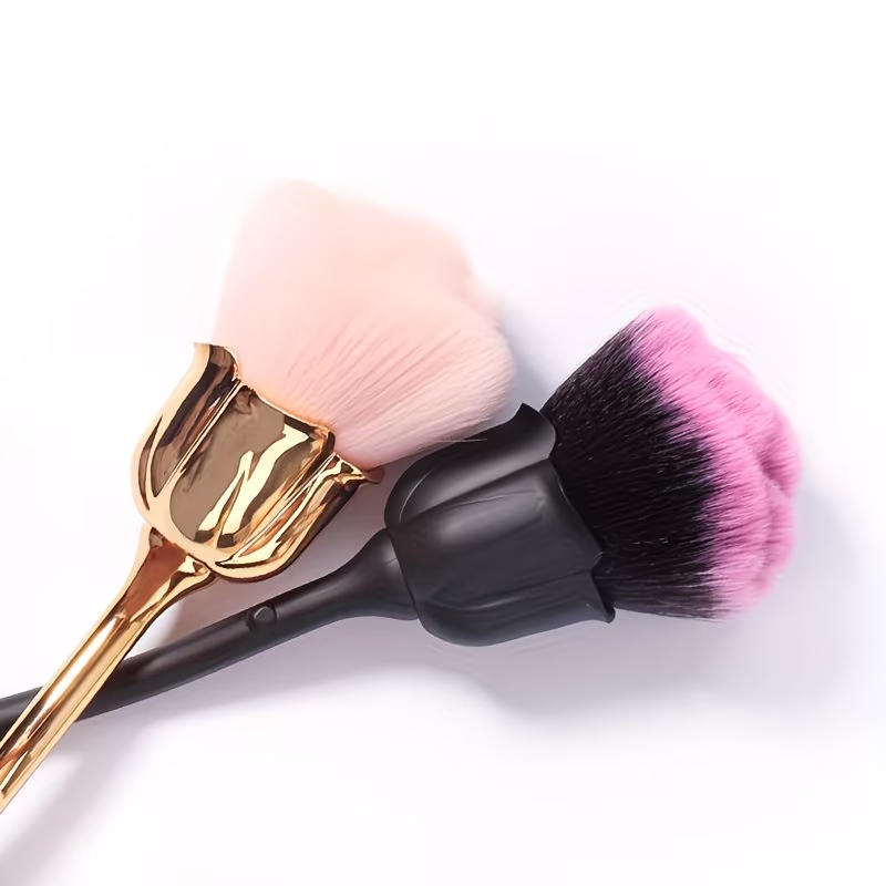 1 rose nail brush, soft hair, powder and powder blusher tool