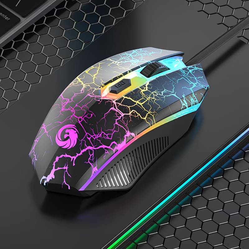 Ergonomic design, black with multi-color lighting, suitable for esports and business use