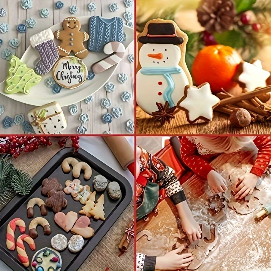 6-piece stainless steel Christmas cookie cutter set