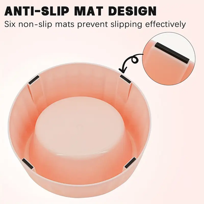 Neck-protecting pet bowl, large-capacity stainless steel dog bowl with non-slip bottom.