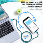 IPhone Charger 3-Piece Set 6FT USB Lightning Cable MFi Certified Fast Charging Nylon Braided