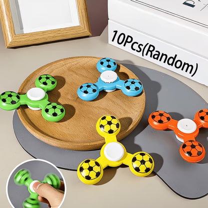 10 soccer ball-shaped fidget spinners, cute toys.