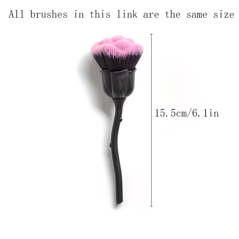 1 rose nail brush, soft hair, powder and powder blusher tool