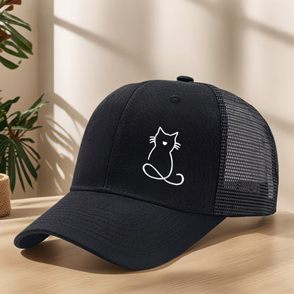 Cute cat print baseball cap