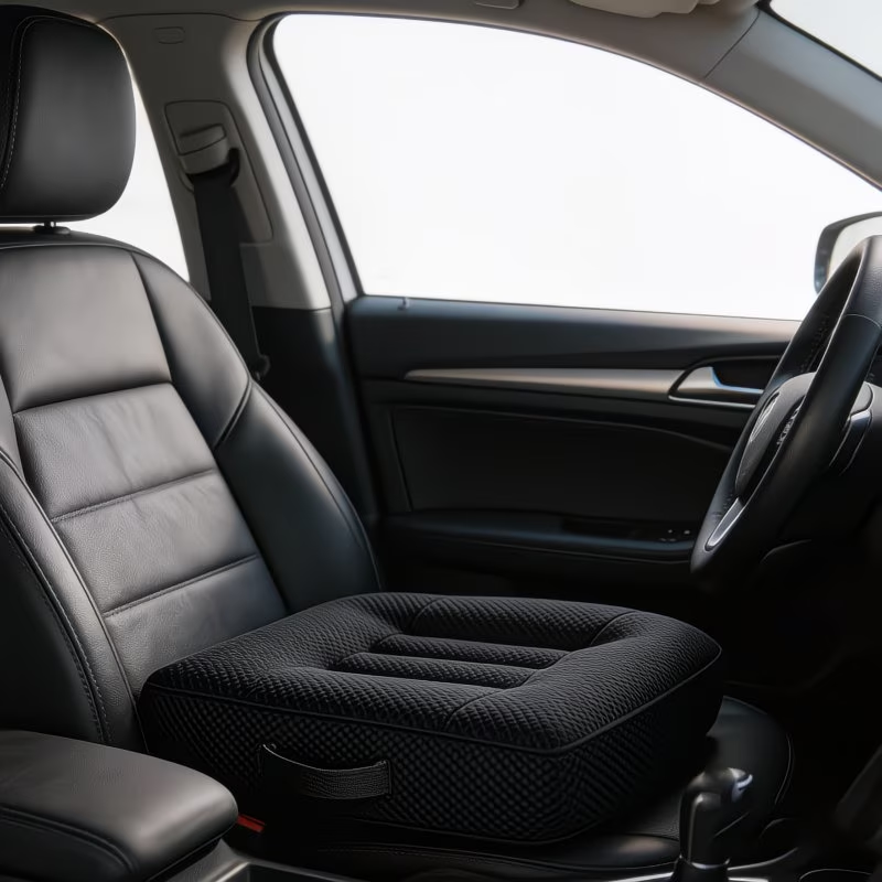 Adult booster seat cushion for shorter drivers, car safety seat cushion