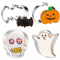 Halloween cookie cutter set (4 pieces), high-quality stainless steel baking molds