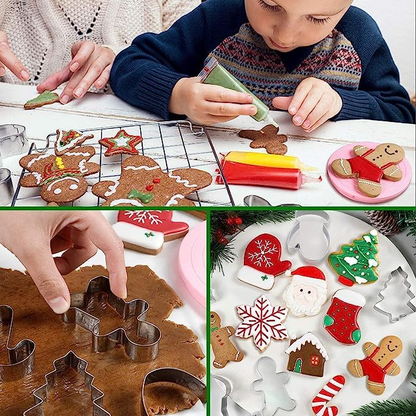 6-piece Christmas cookie cutter set, stainless steel pastry molds, cookie cutters