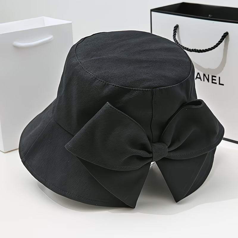 Women's Bow-Adorned Bucket Hat / Sun Hat