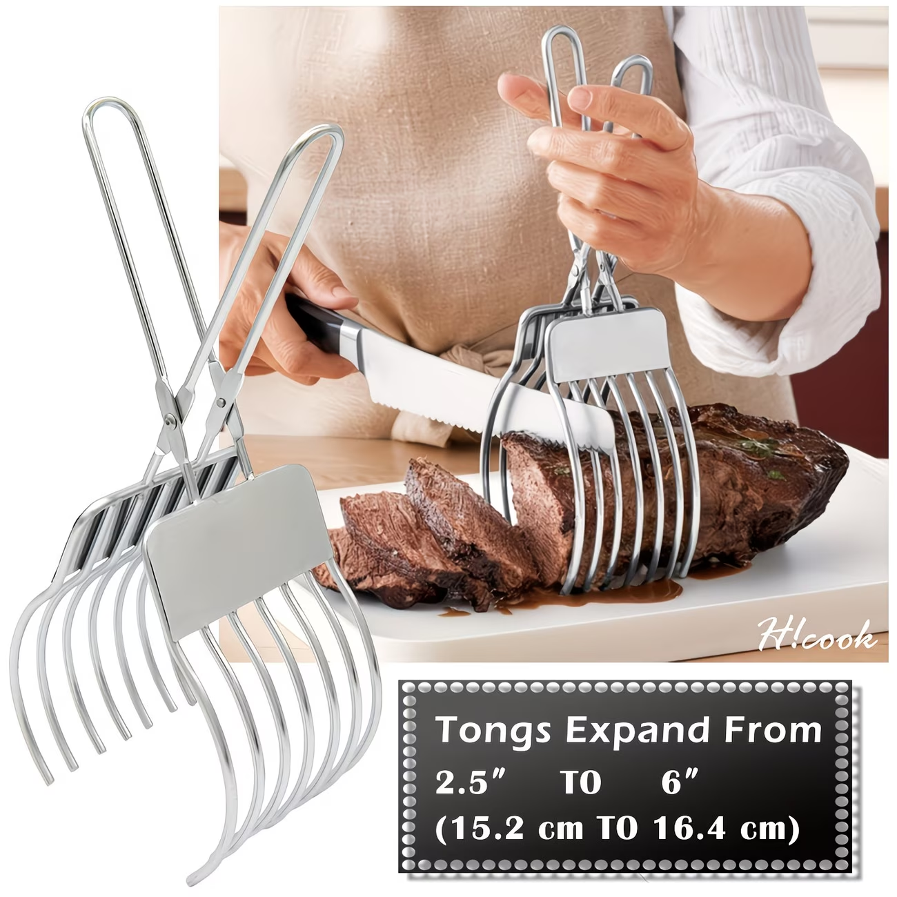 1 stainless steel meat clamp - used for grilling, slicing, and processing meat
