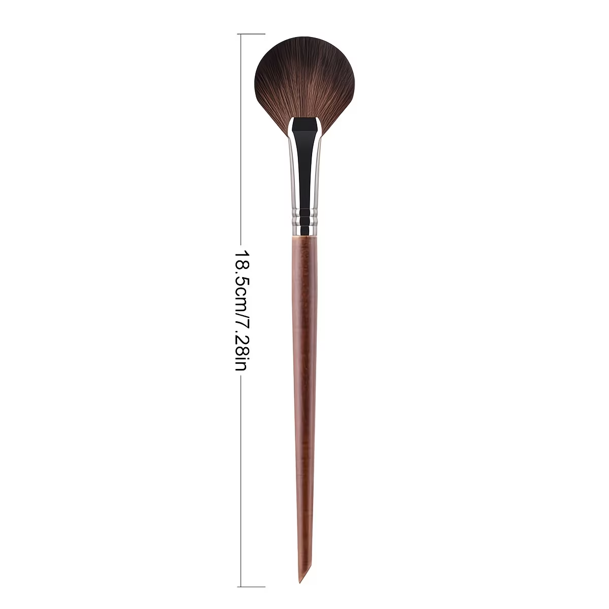 1 fan-shaped highlighter pen, soft nylon smooth wooden handle, suitable for facial highlighting