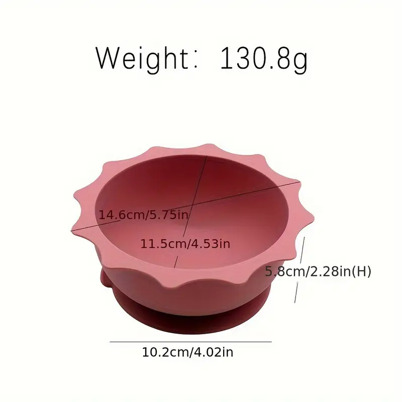 Silicone pet food bowl with suction cup base, anti-tipping cat feeder/water bowl
