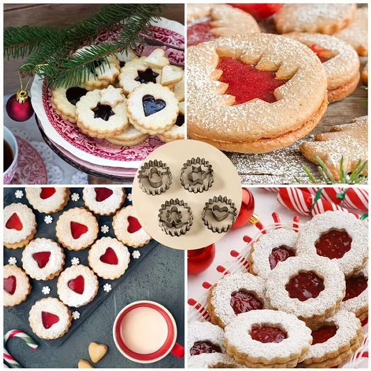 9-piece stainless steel Christmas flower cookie cutter set