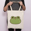 1 women's shoulder bag, frog patterned tote bag