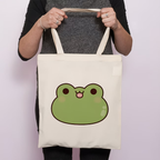 1 women's shoulder bag, frog patterned tote bag